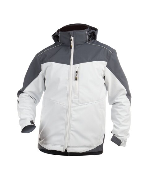 DASSY® Softshell-Jacke Jakarta weiß/zementgrau